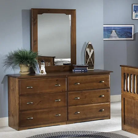 6-Drawer Dresser & Mirror